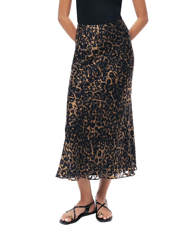 Nocturne Printed Leopard Midi Skirt