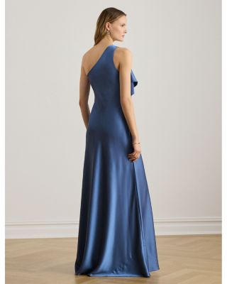 Satin Charmeuse One Shoulder Gown