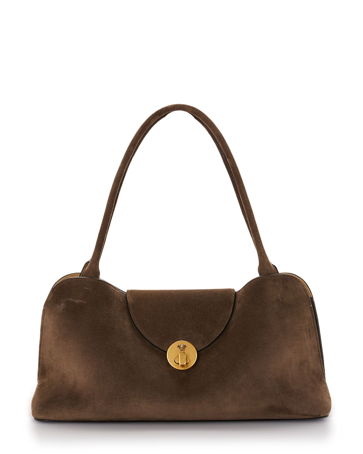 Versace Medium Suede Shoulder Bag