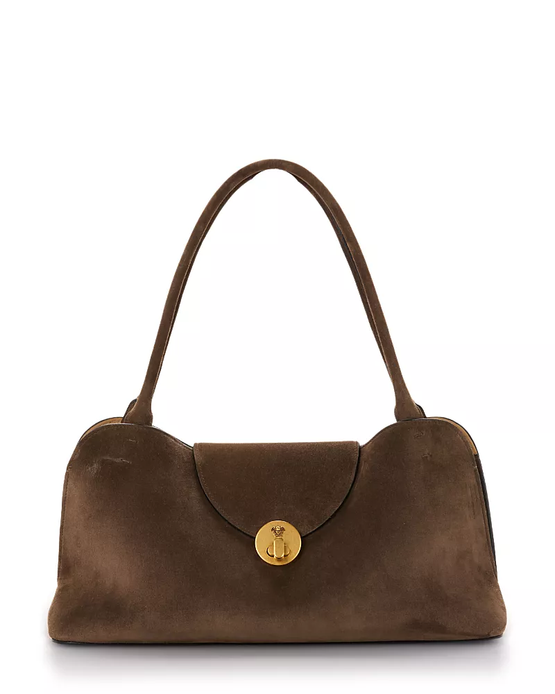 Versace Medium Suede Shoulder Bag
