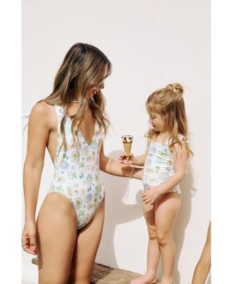 Girls' Capri Vibes Square Neck Ruffle One Piece - Little Kid, Big Kid