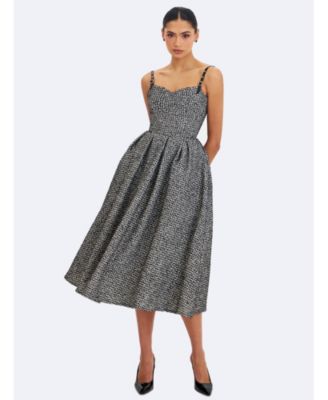 Katalina Tweed Backless Midi Dress