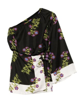  One Shoulder Mini Silk Dress