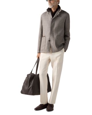 Slim Fit Cashmere Linen and Silk Chore Jacket