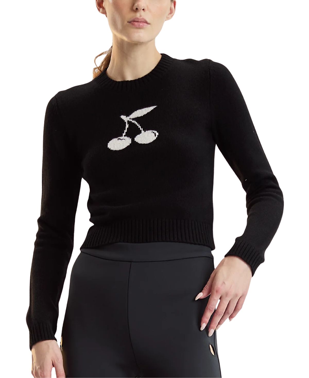 Cynthia Rowley Intarsia Cropped Sweater