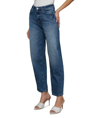 Bex High Rise Rodeo Studded Jeans in Solvang