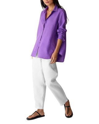 Linen Classic Collar Long Shirt