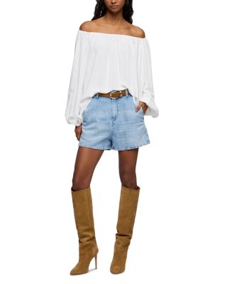 Silk Off-the-Shoulder Blouse