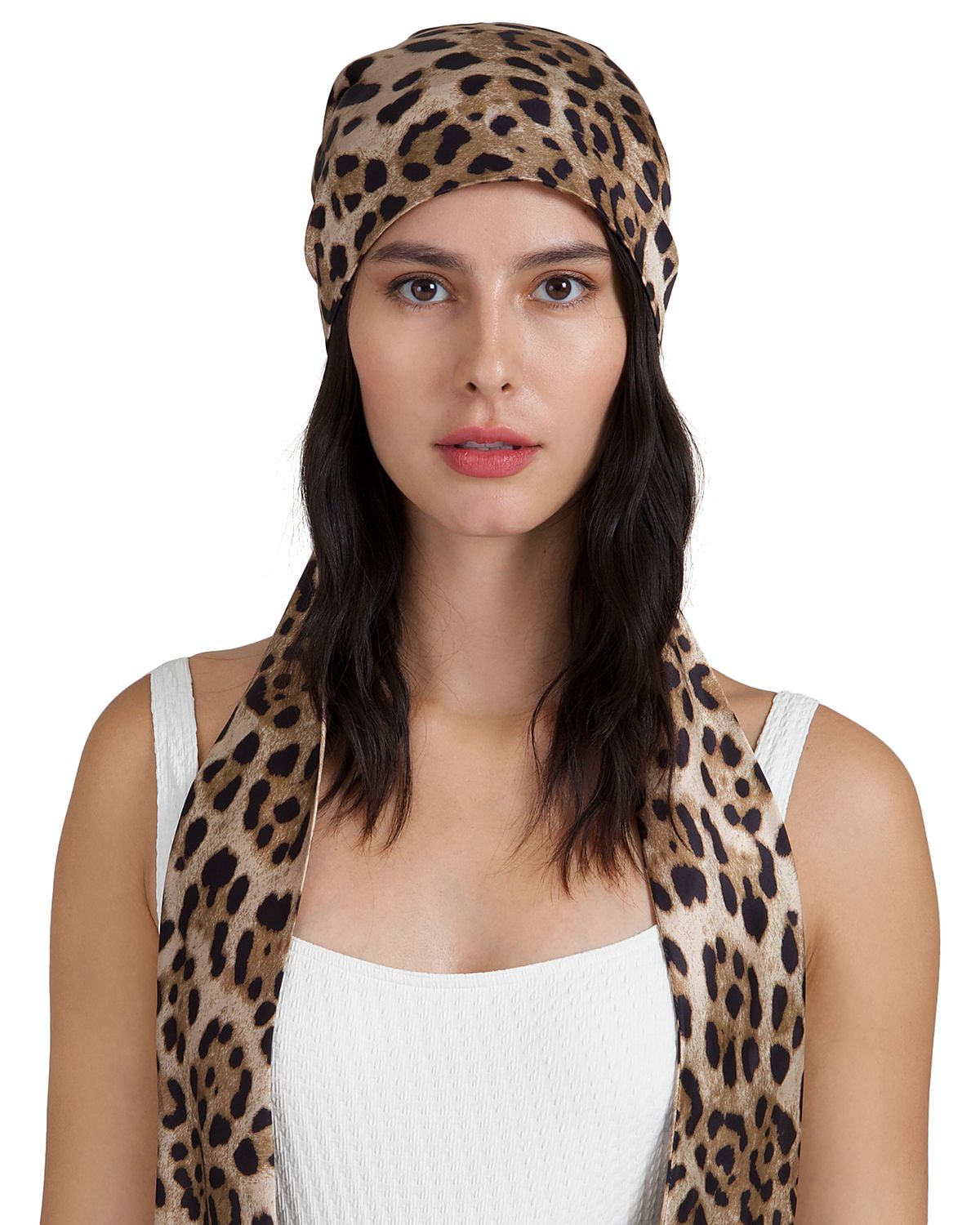 Eugenia Kim Gigi Leopard Print Satin Headscarf