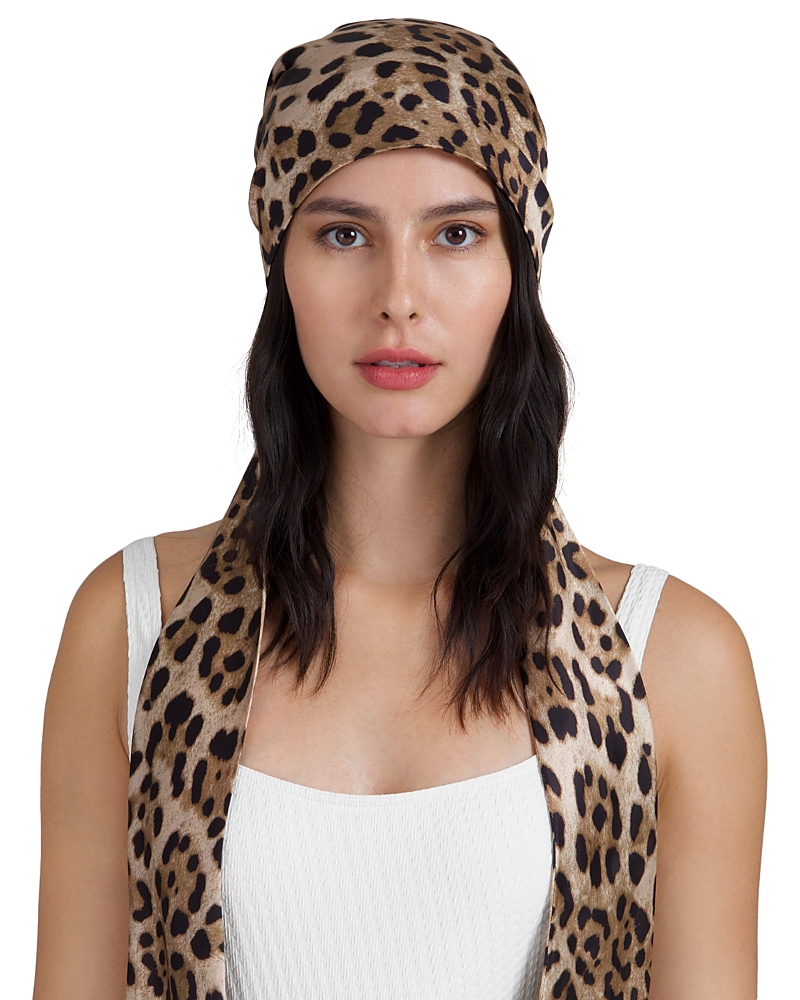 Eugenia Kim Gigi Leopard Print Satin Headscarf