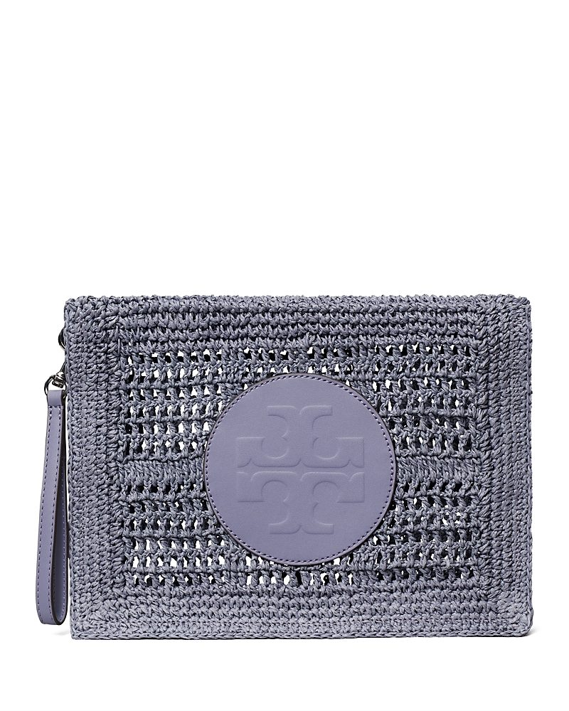 Tory Burch Ella Hand Crochet Straw Pouch · OS