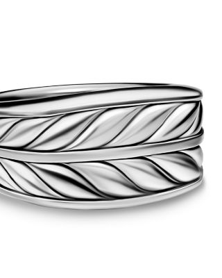 Men's Chevron Three Sided Signet Ring in Sterling Silver, 12.5mm