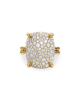 Chatelaine&reg; Elongated Ring in 18K Yellow Gold with Diamonds, 19mm