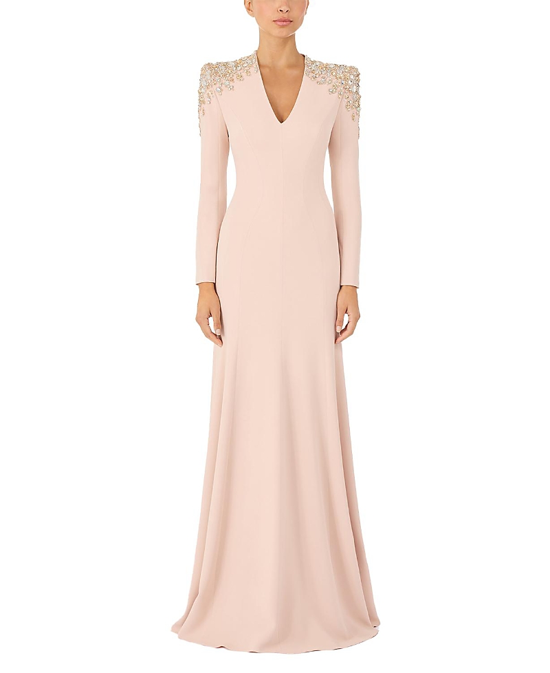 Jenny Packham Nila Beaded V-neck Maxi Dress