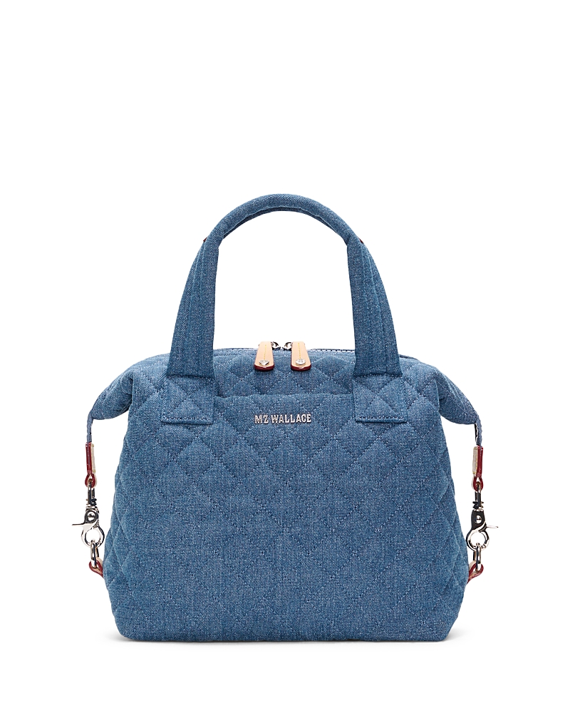 Mz Wallace Sutton Deluxe Small Quilted Denim Satchel