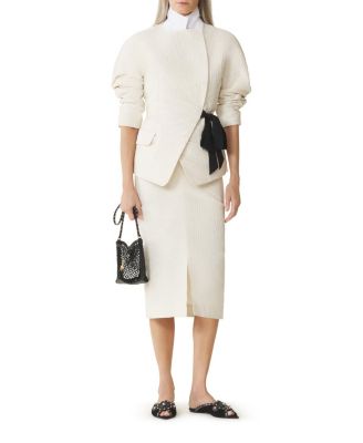 Belted Jacquard Jacket