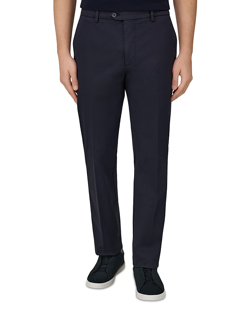 Boggi Milano Regular Fit Stretch Cotton Trousers