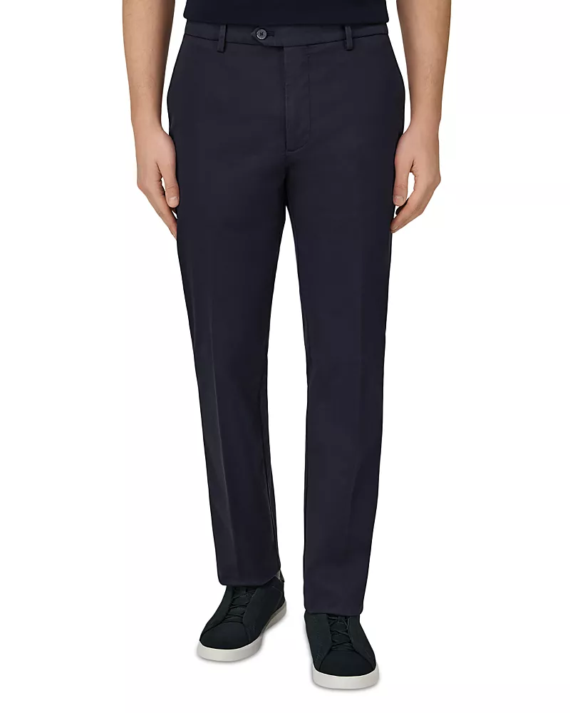 Boggi Milano Regular Fit Stretch Cotton Trousers