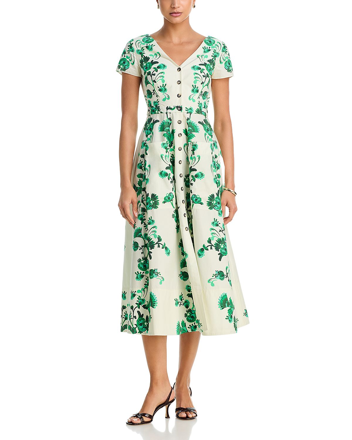 Saloni Saffier Vines Midi Shirt Dress