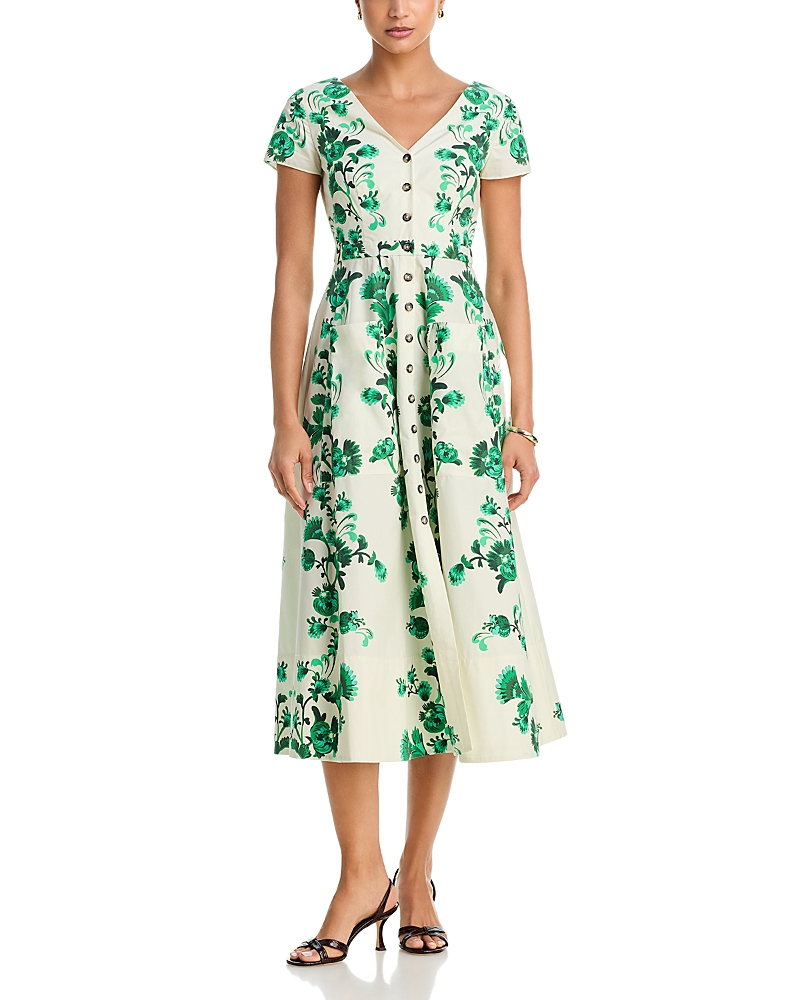 Saloni Saffier Vines Midi Shirt Dress