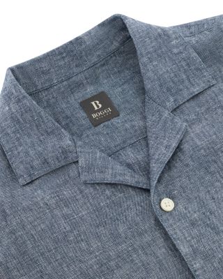 Camp Collar Linen Denim Shirt