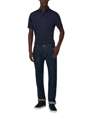 Cotton, Polyester, and Silk Blend Polo Shirt