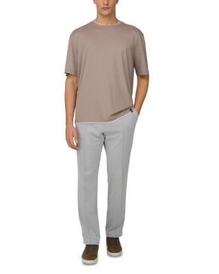 Regular Fit Cotton Blend Jersey Trousers