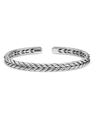 Men's Chevron Flex Bracelet in Sterling Silver, 6.4mm