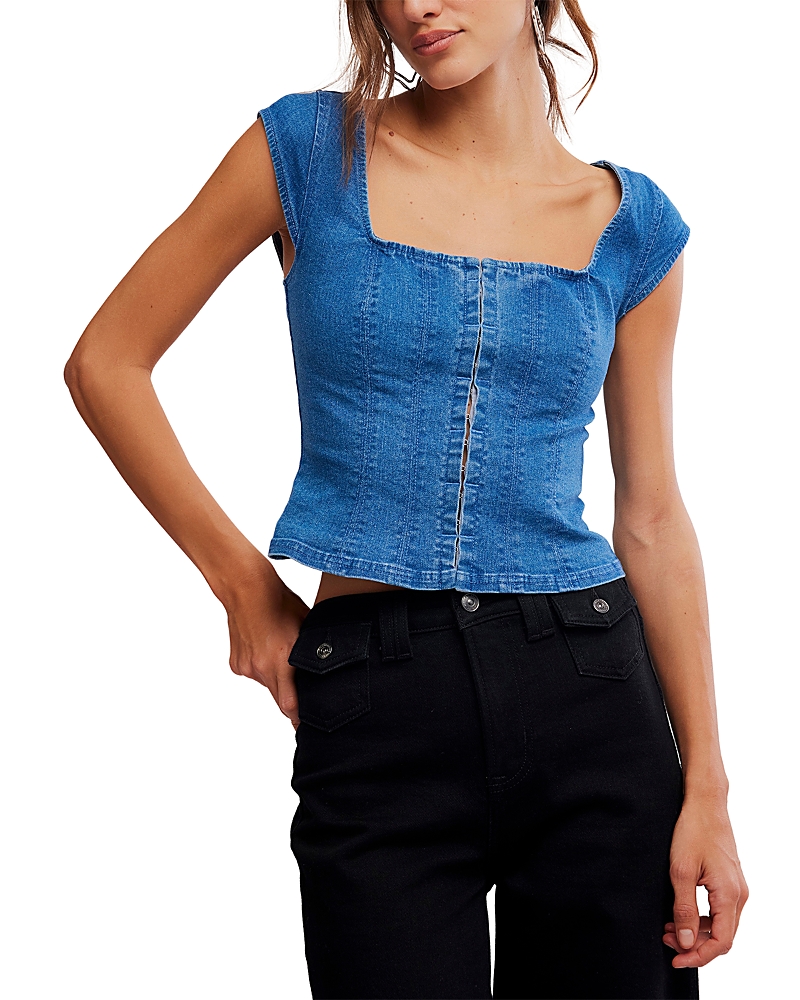 Free People Marilyn Denim Corset Top