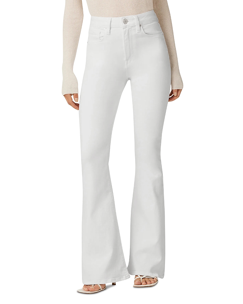 Hudson Petite Holly High Rise Flare Jeans in White
