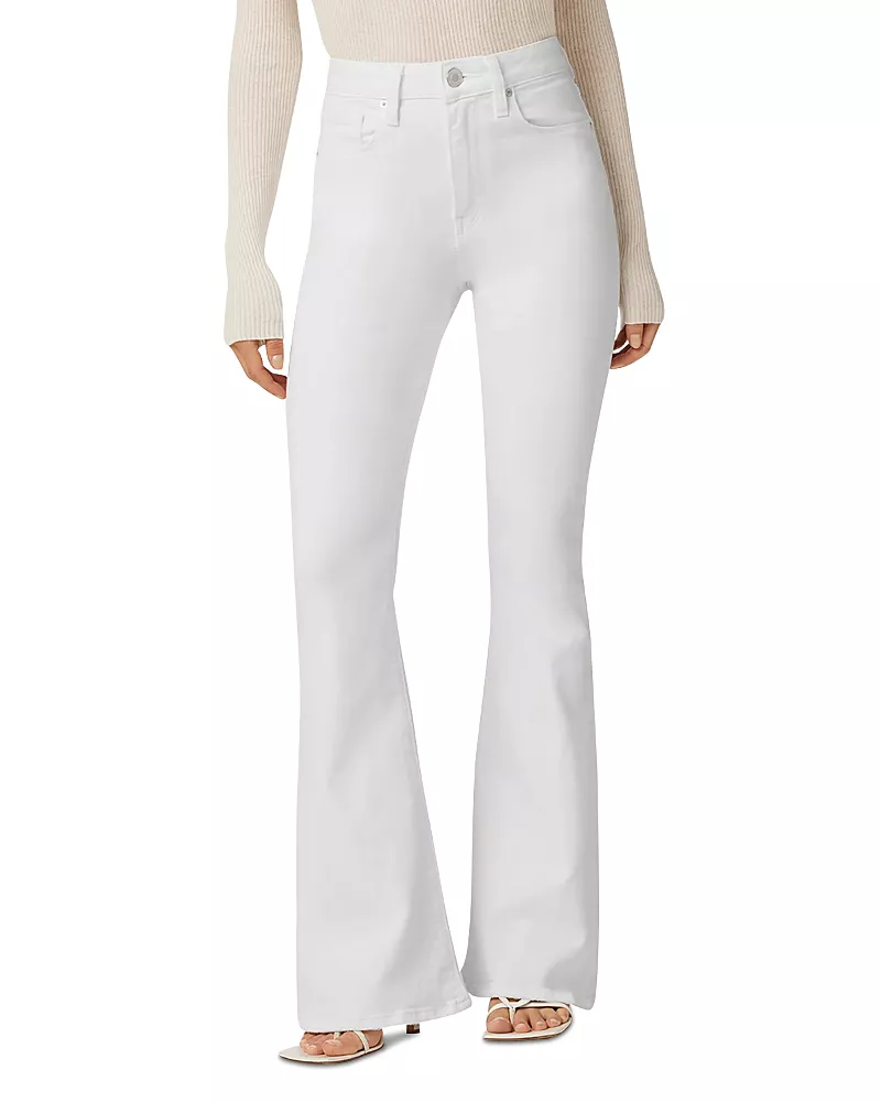 Hudson Petite Holly High Rise Flare Jeans in White