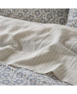 Folk Floral Linen Blend Flat Sheet