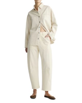 Billie High Rise Barrel Jeans in Crema