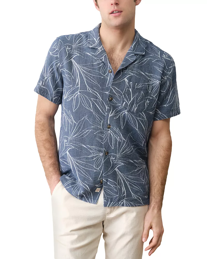 Marine Layer Resort Blue Floral Shirt