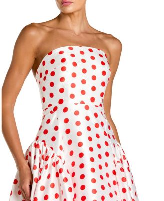  Strapless Polka Dot Mikado Ballgown