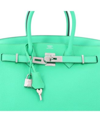 Birkin 30 Handbag Green Togo with Palladium Hardware