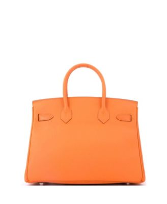 Birkin 30 Handbag Orange Epsom with Palladium Hardware