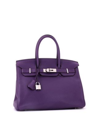 Birkin 30 Handbag Purple Togo with Palladium Hardware