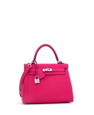 Kelly 25 Handbag Pink Togo with Palladium Hardware