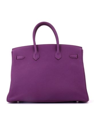 Birkin 35 Handbag Purple Togo with Palladium Hardware