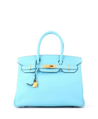 Birkin 30 Handbag Blue Epsom with Gold Hardware