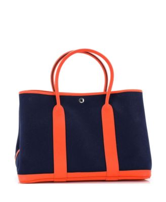 36 Garden Party Tote Toile and Leather