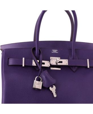 Birkin 30 Handbag Purple Epsom with Palladium Hardware