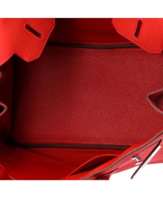 Birkin 30 Handbag Red Togo with Palladium Hardware