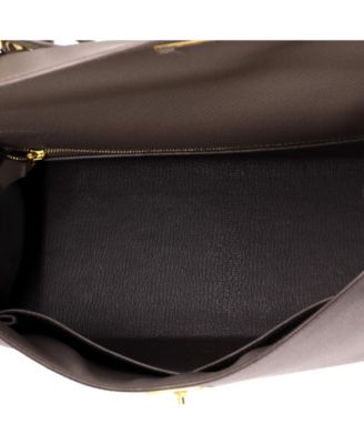 Kelly 28 Handbag Grey Epsom with Gold Hardware