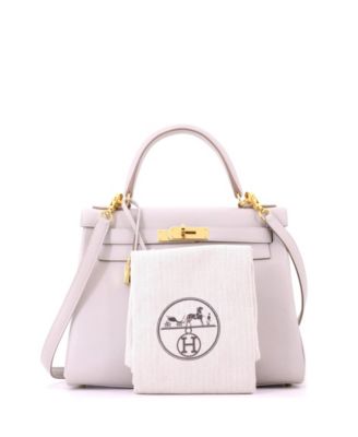 Kelly 28 Handbag Grey Evercolor with Gold Hardware