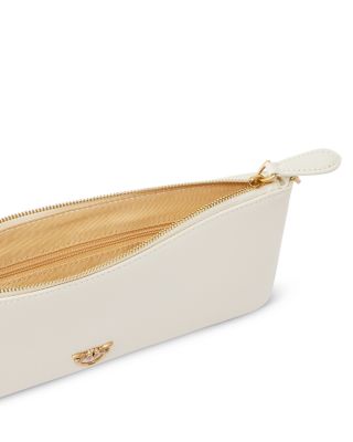 Flat Horizontal Vitello Leather Crossbody Clutch
