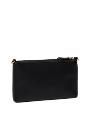 Flat Horizontal Mini Vitello Leather Crossbody Clutch