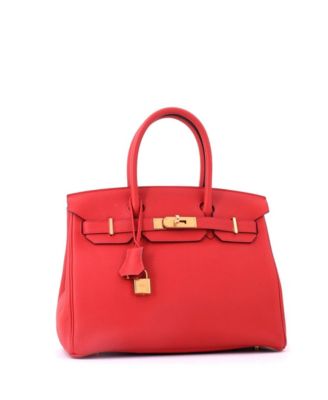 Birkin 30 Handbag Red Togo with Gold Hardware