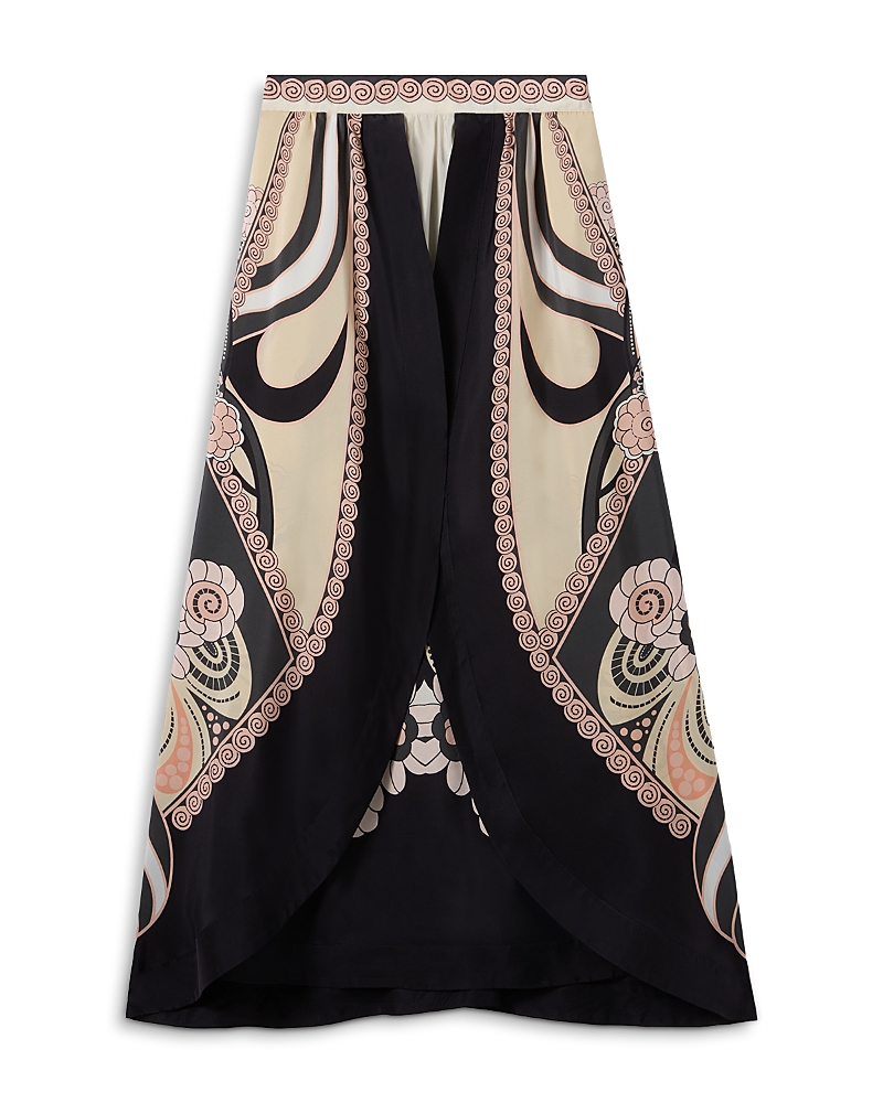 La DoubleJ Silk Petal Midi Skirt